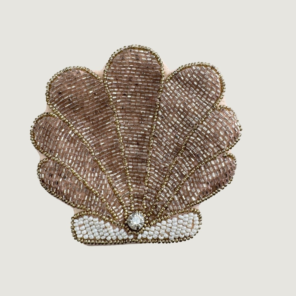 Unbranded Women Beaded Seashell Coin Purse Pink Mermaid Beach Pouch Small